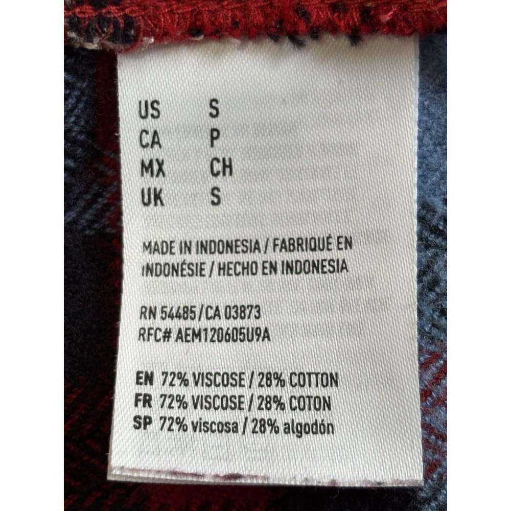 American Eagle Outfitters Women's Ahh-Mazingly Soft Flannel Shirt Plaid Small‎ - Picture 4 of 5